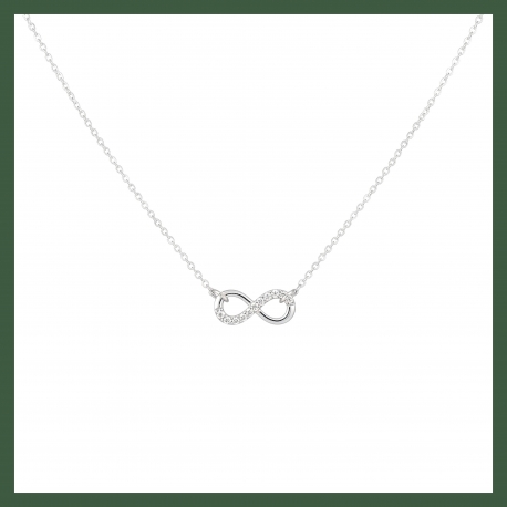 Collier chaîne infini strass argent 925