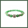 Bracelet perles Aventurine et Perle argent Tibétain