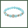 Bracelet perles Jade bleu et Perle Arabesque