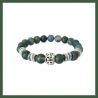 Bracelet perles Agate mousse et  Croix de Malte