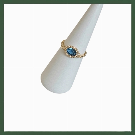 Bague Chaînette  mini strass Plaqué or