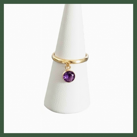 Bague anneau ajustable  Améthyste