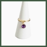 Bague anneau ajustable  Améthyste