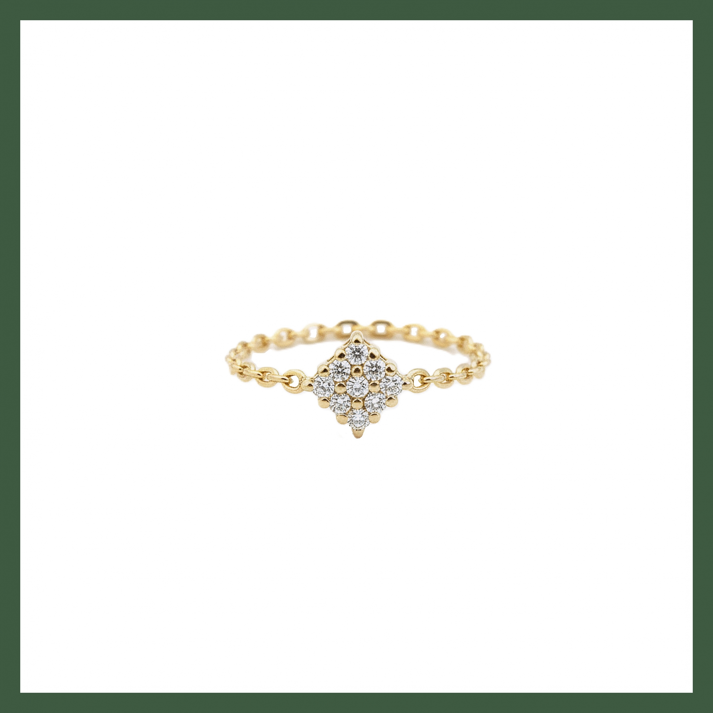 Bague Chaînette  Mini Losange strass