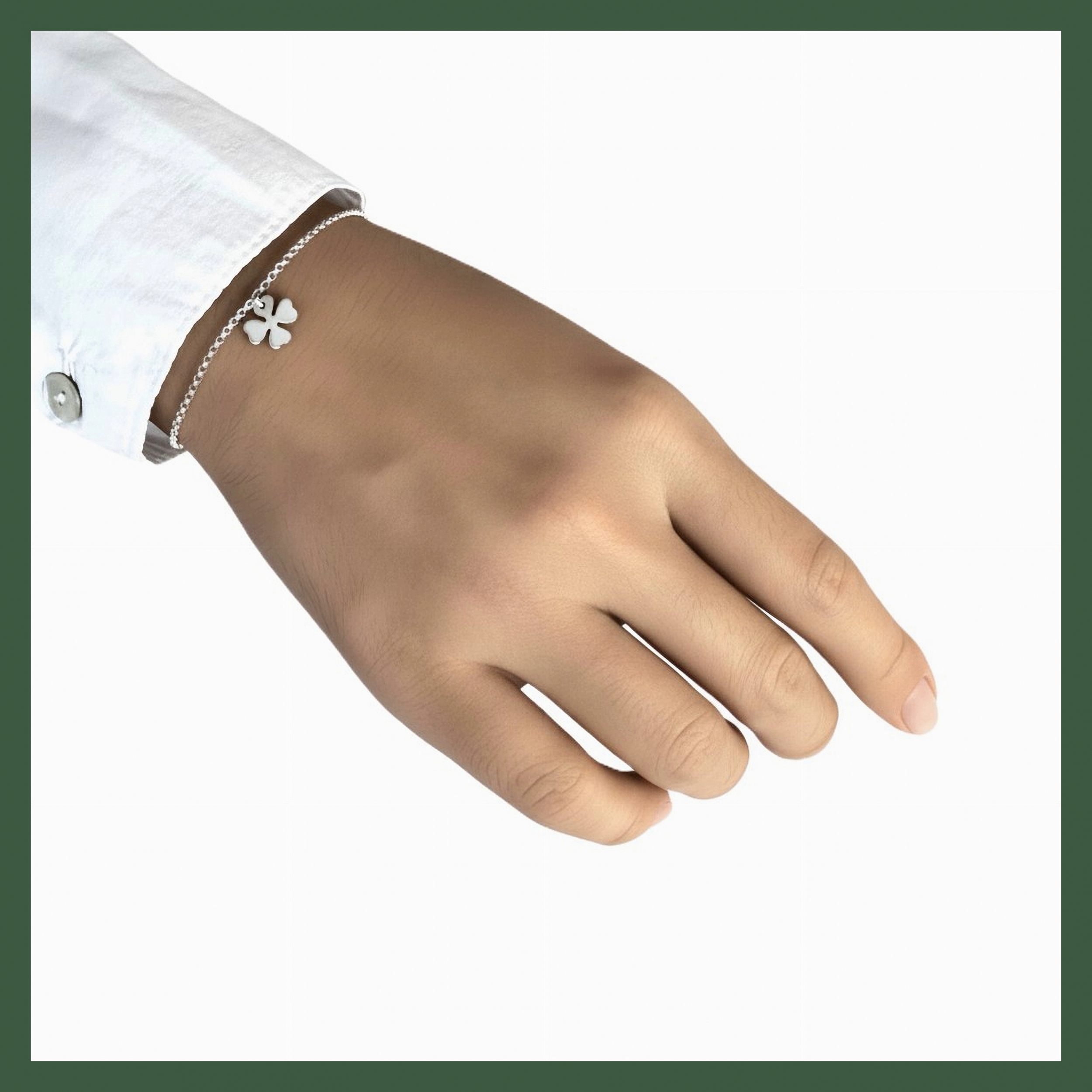 Bracelet Chaîne Argent Breloque Trèfle 