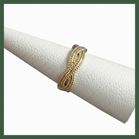 Bague ajustable pastilles plaqué or