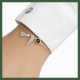 Bracelet zirconium vert aile et mini pompon vert 