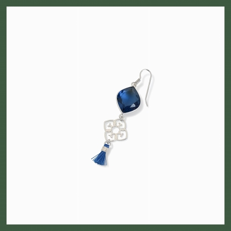 Boucles pendantes Hydro bleu Arabesque Argent 925