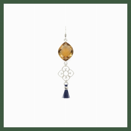 Art paris design boucles d'oreilles pendantes gouttes violet serties clos