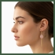Art paris design boucles d'oreilles pendantes gouttes rose serties clos