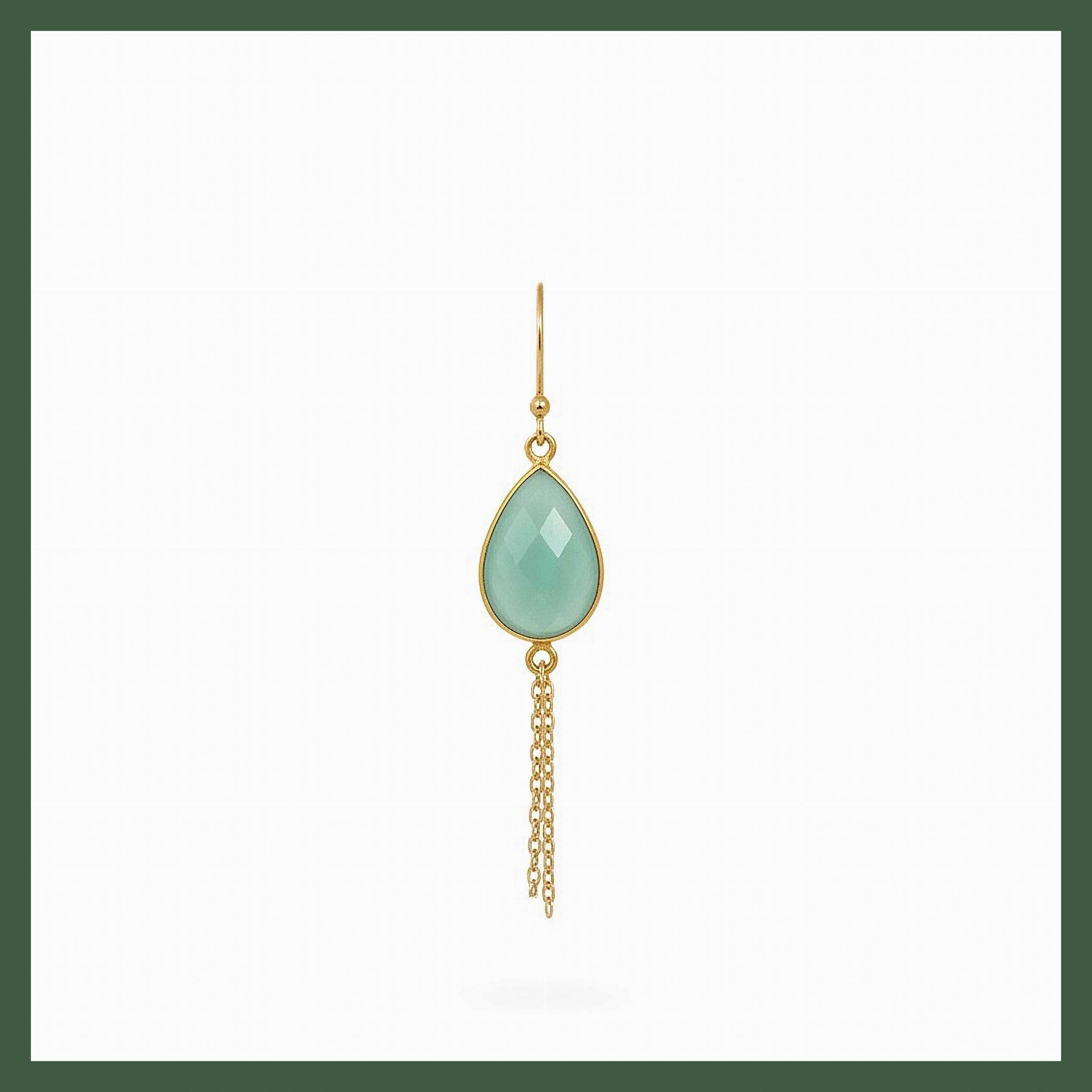 Art paris design boucles d'oreilles pendantes gouttes turquoises serties clos