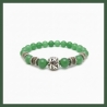 Bracelet perles Aventurine et Perle argent Tibétain