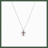 Collier Pastille nacre et croix argent