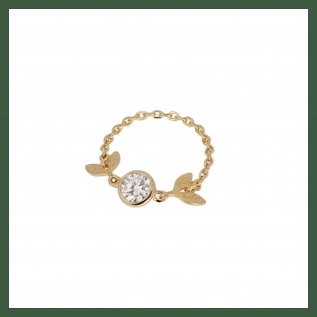 Bague chaînette  solitaire et épis