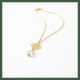 Collier arabesque 4 cœurs et solitaire cristal 