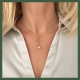 Collier arabesque 4 cœurs et solitaire cristal 