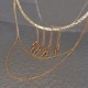 Collier double chaîne plaqué or sur demi jonc avec pendants